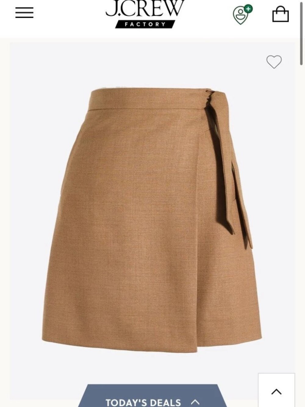 J. CREW FACTORY wool blend flannel wrap mini skirt (sz6)